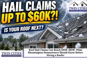 Roof Hail Claims Can Reach $40K–$60K: What Bloomington Homeowners Should Know Before Hiring a Roofer